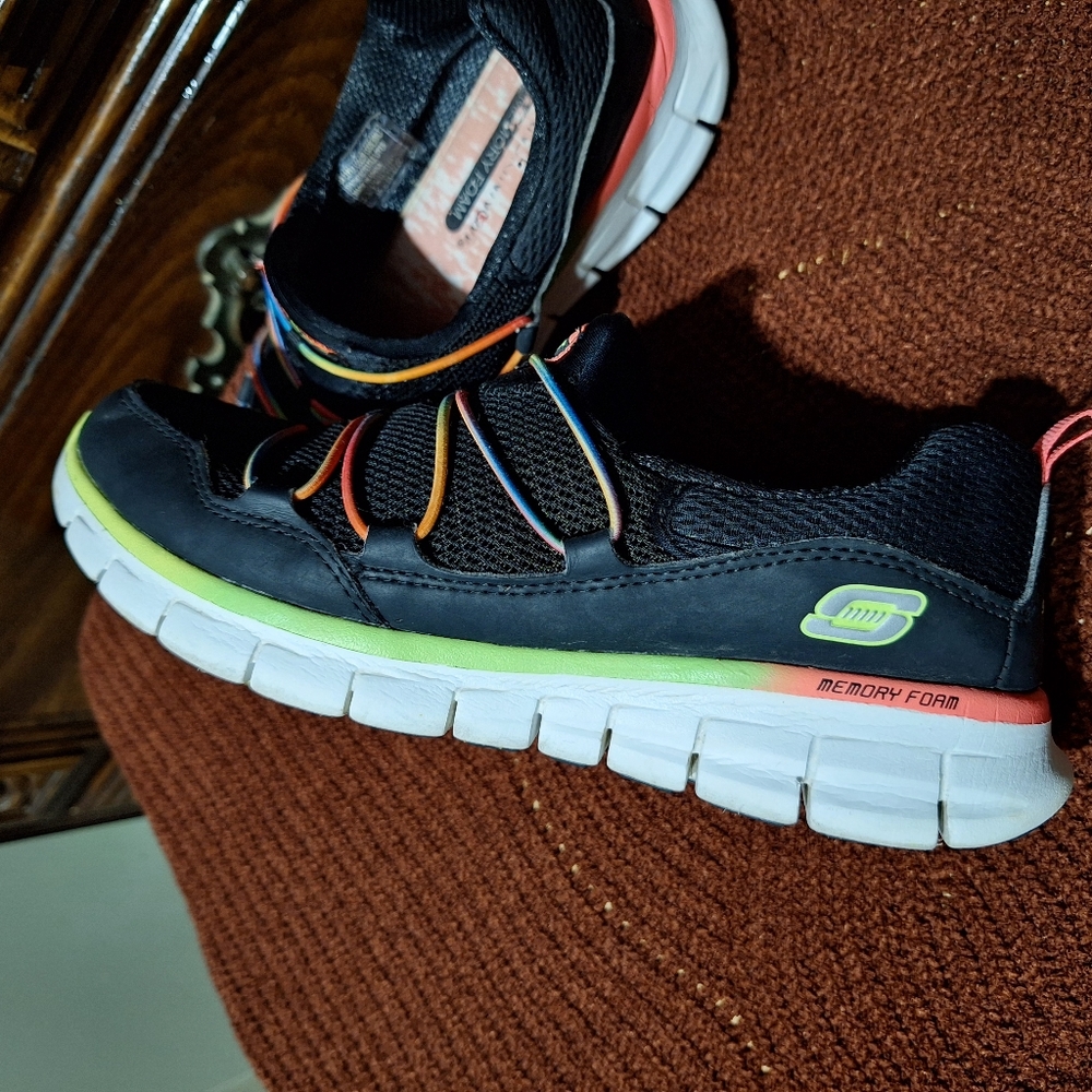 Skechers Womens Sport Dual Lite Black Running Shoes Sneakers Size 7.5 - Picture 6 of 7